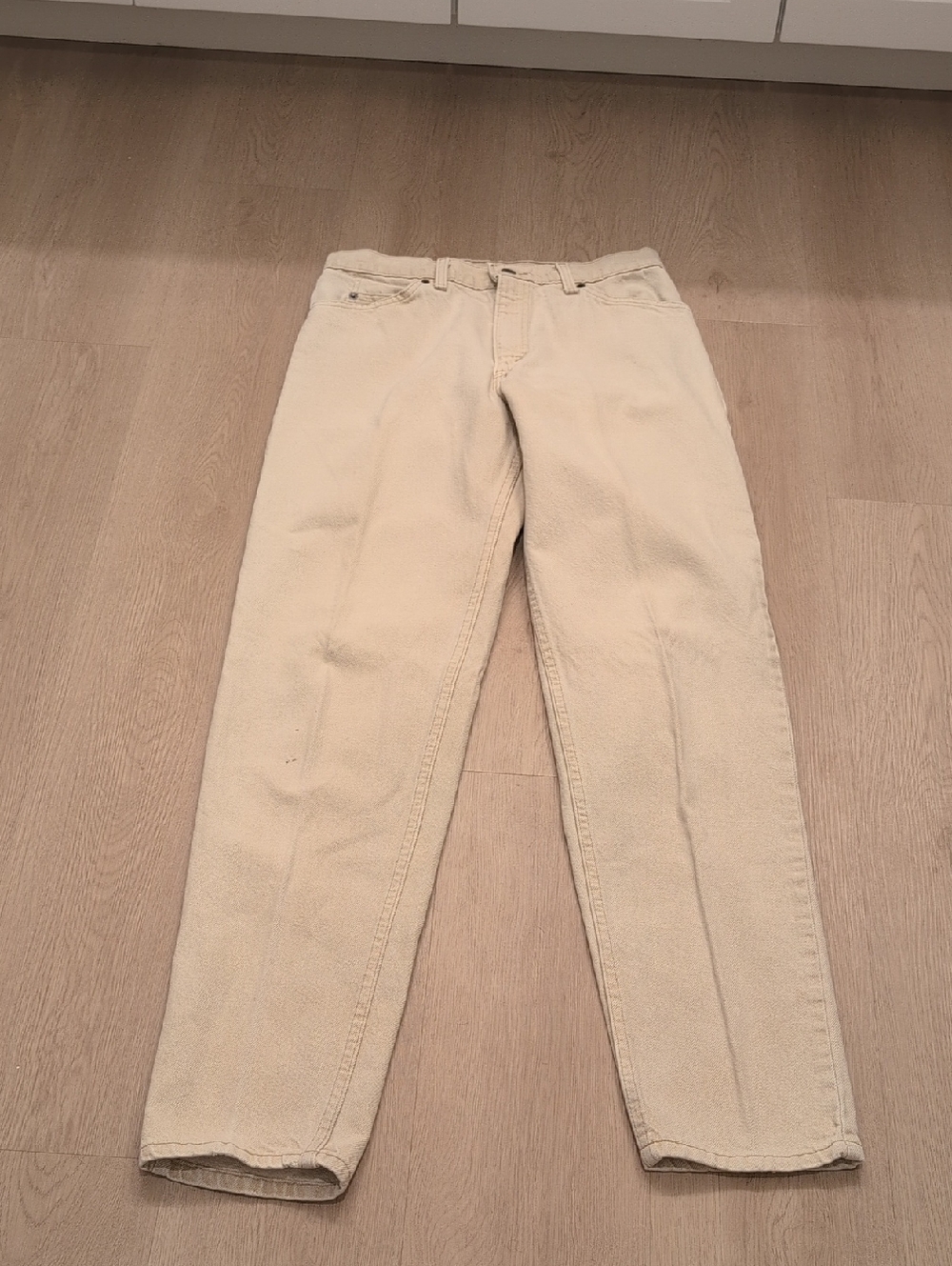 Vtg Levis 550 31x34 Mens Off White Beige Tapered Relaxed Jeans